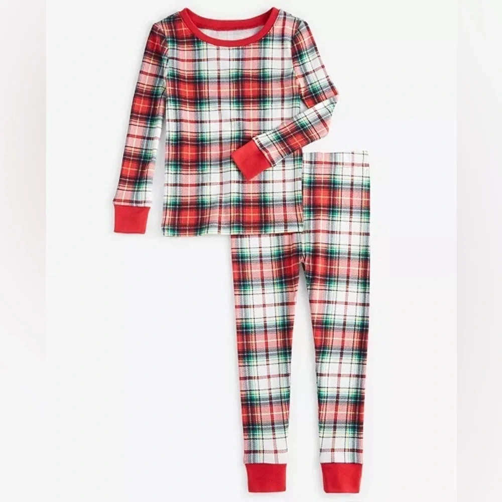 Holiday Lane Toddler Plaid Cotton Snug Fit Pajama Set NWT Size 2T